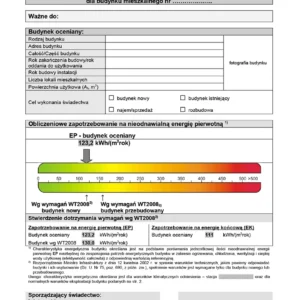 Świadectwo charakterystyki energetycznej